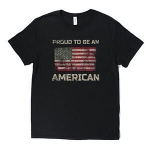Proud To Be American Black Short Sleeve XL T-shirt by JerZees New